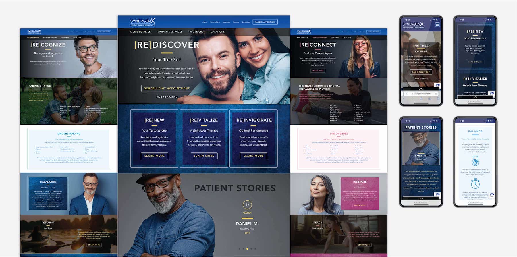 screenshots of Synergenx Health's website